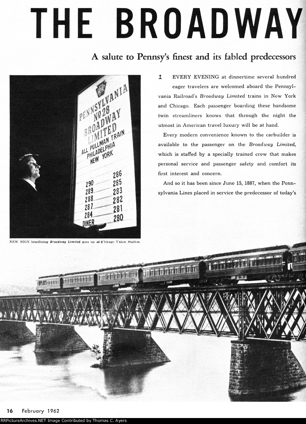 "The Broadway Limited," Page 16, 1962